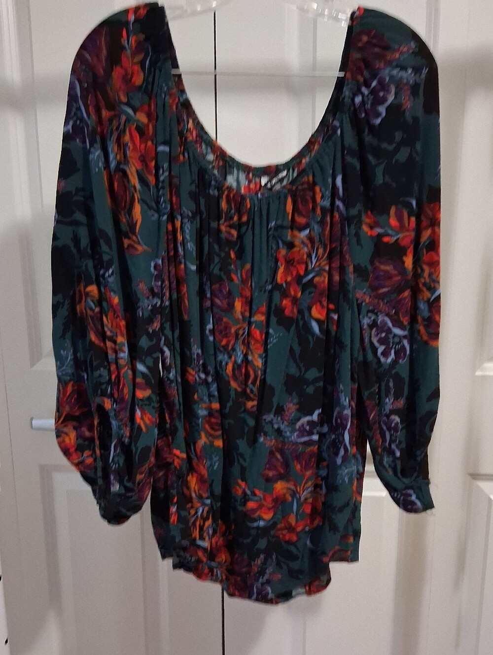 Green Floral Blouse